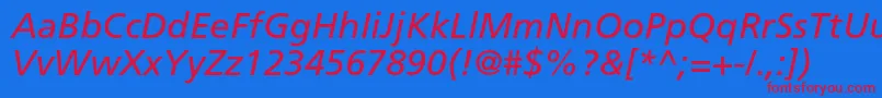 AgforeignercItalic Font – Red Fonts on Blue Background