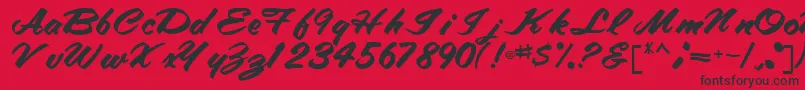 TracyRegular Font – Black Fonts on Red Background