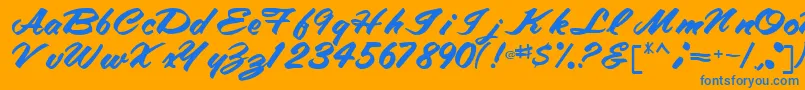 TracyRegular Font – Blue Fonts on Orange Background