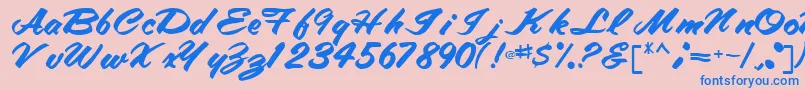 TracyRegular Font – Blue Fonts on Pink Background