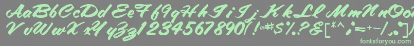 フォントTracyRegular – 灰色の背景に緑のフォント