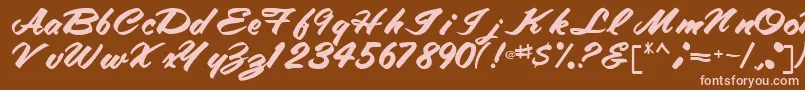 TracyRegular Font – Pink Fonts on Brown Background