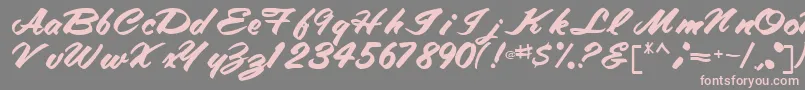 TracyRegular-fontti – vaaleanpunaiset fontit harmaalla taustalla