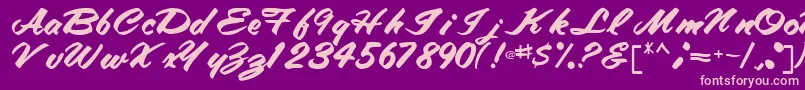 TracyRegular Font – Pink Fonts on Purple Background