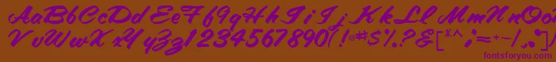 TracyRegular-fontti – violetit fontit ruskealla taustalla