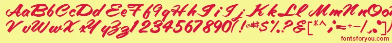 TracyRegular Font – Red Fonts on Yellow Background