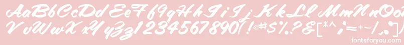 TracyRegular-Schriftart – Weiße Schriften auf rosa Hintergrund