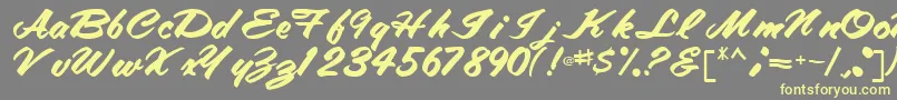 TracyRegular Font – Yellow Fonts on Gray Background