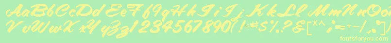 TracyRegular Font – Yellow Fonts on Green Background