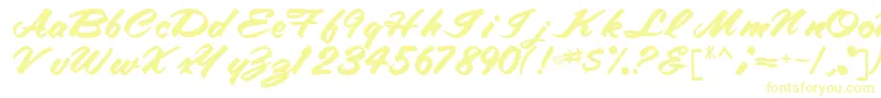 TracyRegular-fontti – keltaiset fontit valkoisella taustalla