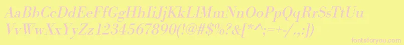 BodonistdItalic Font – Pink Fonts on Yellow Background