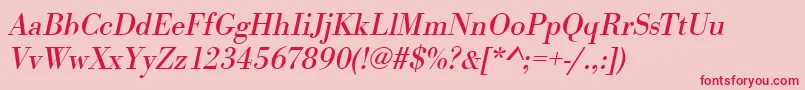 BodonistdItalic Font – Red Fonts on Pink Background