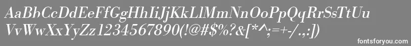 BodonistdItalic Font – White Fonts on Gray Background