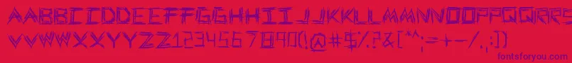 WeWrestle-Schriftart – Violette Schriften auf rotem Hintergrund