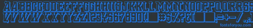 BackOnLime-Schriftart – Blaue Schriften auf schwarzem Hintergrund