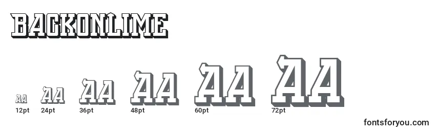 BackOnLime Font Sizes