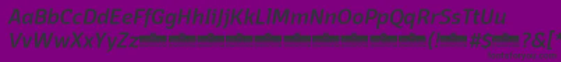 Шрифт DomotikaMediumItalicTrial – чёрные шрифты на фиолетовом фоне