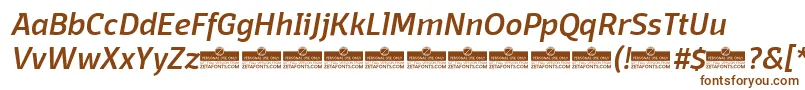 DomotikaMediumItalicTrial Font – Brown Fonts on White Background