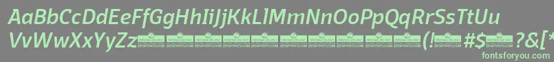 DomotikaMediumItalicTrial-fontti – vihreät fontit harmaalla taustalla