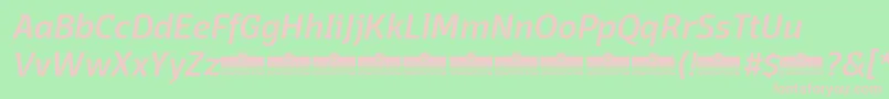 Fonte DomotikaMediumItalicTrial – fontes rosa em um fundo verde