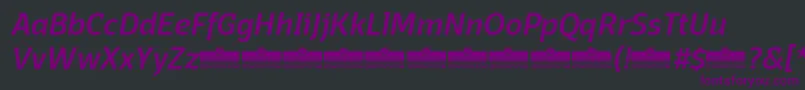 Шрифт DomotikaMediumItalicTrial – фиолетовые шрифты на чёрном фоне
