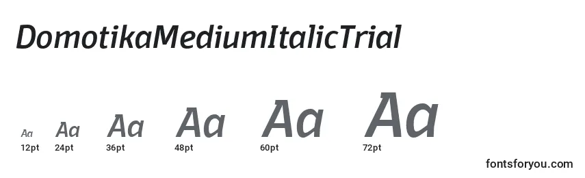 Größen der Schriftart DomotikaMediumItalicTrial