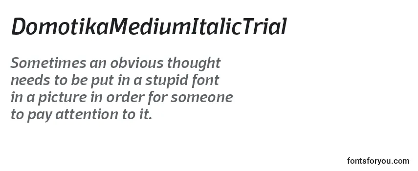 DomotikaMediumItalicTrial Font
