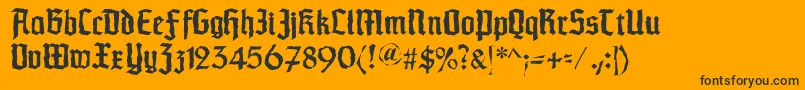 Schaftstiefelkaputt Font – Black Fonts on Orange Background