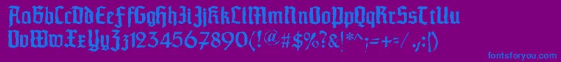 Schaftstiefelkaputt Font – Blue Fonts on Purple Background