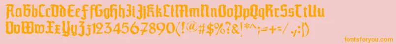 Schaftstiefelkaputt Font – Orange Fonts on Pink Background