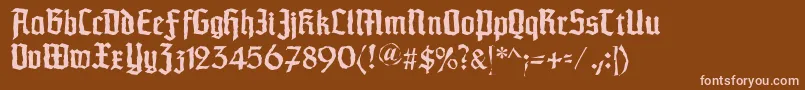 Schaftstiefelkaputt Font – Pink Fonts on Brown Background