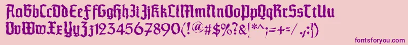 Schaftstiefelkaputt Font – Purple Fonts on Pink Background