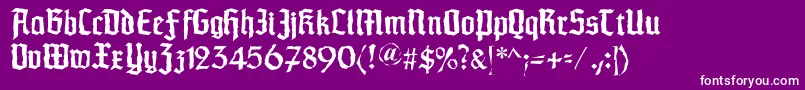 Schaftstiefelkaputt Font – White Fonts on Purple Background