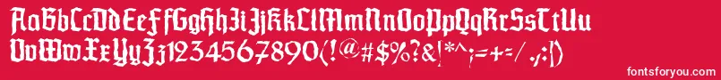 Schaftstiefelkaputt Font – White Fonts on Red Background