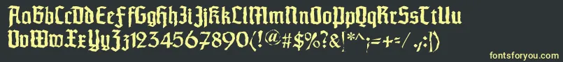 Schaftstiefelkaputt Font – Yellow Fonts on Black Background