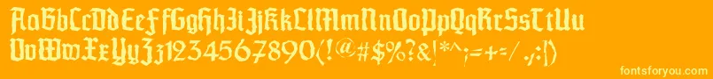 Schaftstiefelkaputt Font – Yellow Fonts on Orange Background