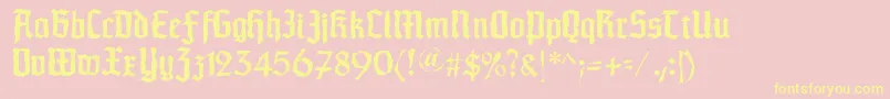 Schaftstiefelkaputt Font – Yellow Fonts on Pink Background