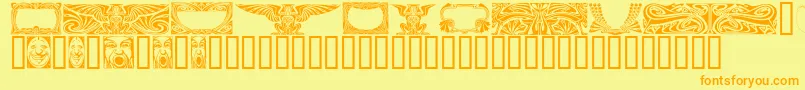 fuente ArtNoveauHeaders – Fuentes Naranjas Sobre Fondo Amarillo