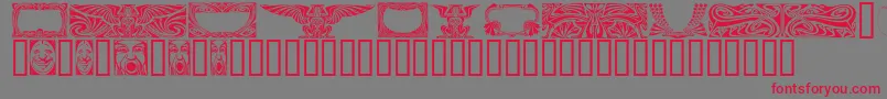 Czcionka ArtNoveauHeaders – czerwone czcionki na szarym tle
