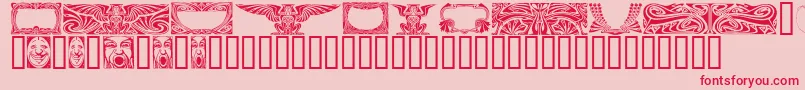 Шрифт ArtNoveauHeaders – красные шрифты на розовом фоне