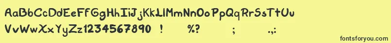 ScriptSoftNormal Font – Black Fonts on Yellow Background