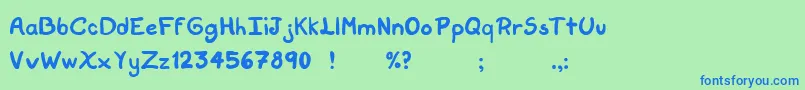 Шрифт ScriptSoftNormal – синие шрифты на зелёном фоне