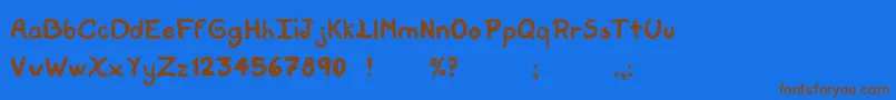 ScriptSoftNormal Font – Brown Fonts on Blue Background