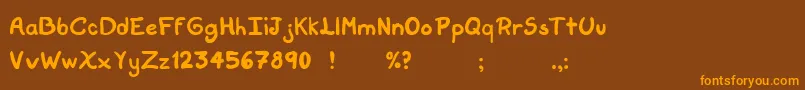 ScriptSoftNormal Font – Orange Fonts on Brown Background