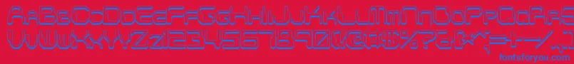 Шрифт ChintzyCpuShadowBrk – синие шрифты на красном фоне