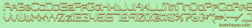 Шрифт ChintzyCpuShadowBrk – коричневые шрифты на зелёном фоне