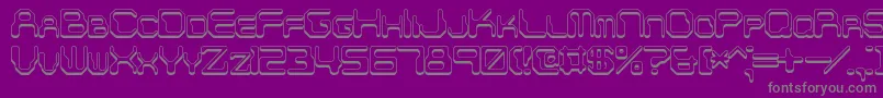Fonte ChintzyCpuShadowBrk – fontes cinzas em um fundo violeta