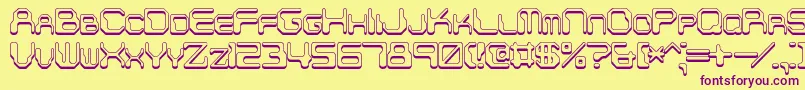 ChintzyCpuShadowBrk Font – Purple Fonts on Yellow Background