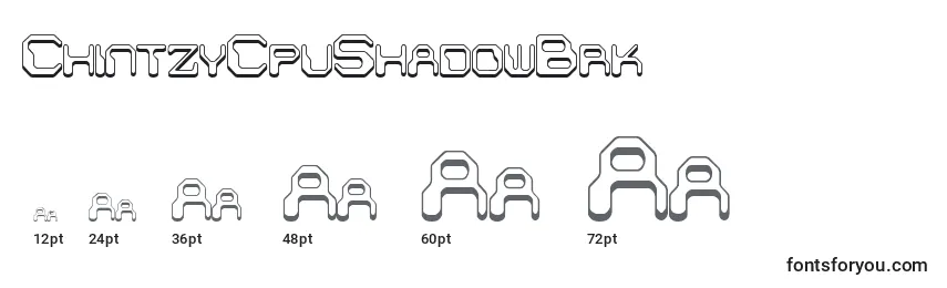 ChintzyCpuShadowBrk Font Sizes