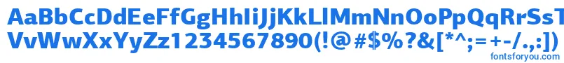 フォントPfagorasansproBlack – 白い背景に青い文字